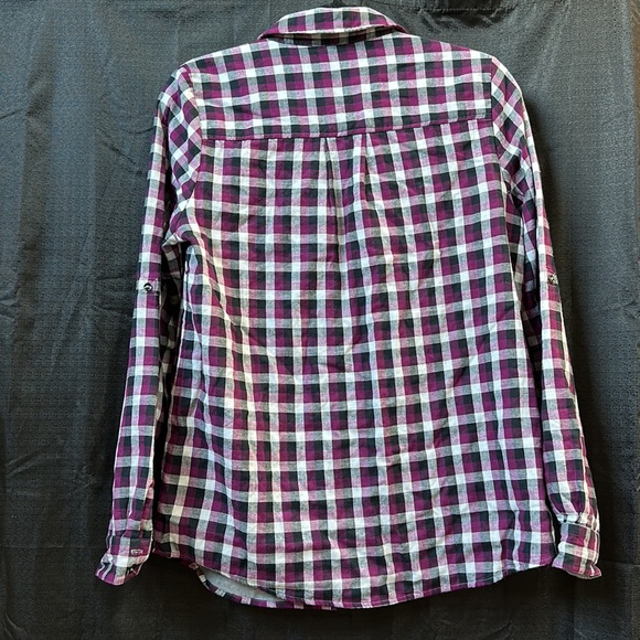 🔅‼️G.H. Bass & Co. Purple Black Plaid button up size Medium - Picture 3 of 3